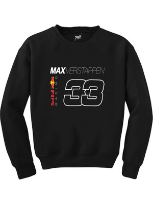 F1 33 Max Verstappen Siyah Sweatshirt