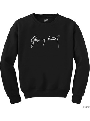 Gazi Mustafa Kemal Imza Siyah Sweatshirt