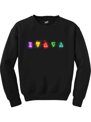 The Witcher Lighting Symbol Siyah Sweatshirt