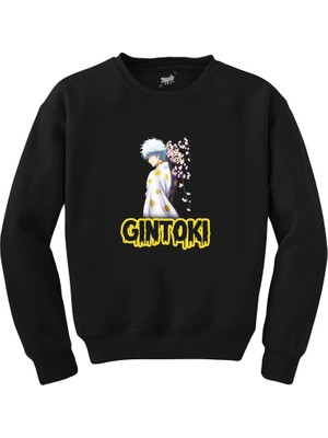 Gintama Sakata Gintoki Siyah Sweatshirt