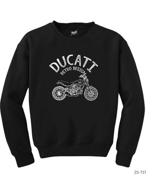 Ducati Retro Design Siyah Sweatshirt