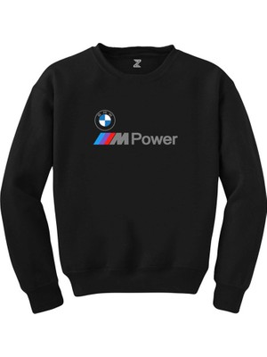 Bmw Logo M Power Yazı Siyah Sweatshirt