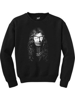Megadeth Dave Mustaine Siluet Siyah Sweatshirt