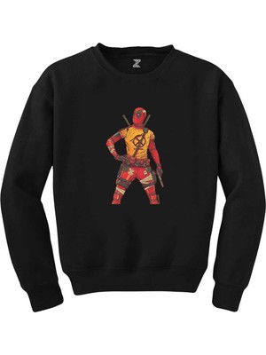 Deadpool x Men Logo Siyah Sweatshirt