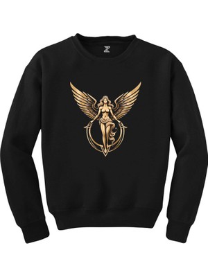 Gold Angel Siyah Sweatshirt