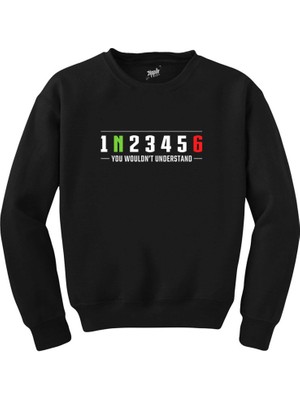Motocycle Gears Siyah Sweatshirt