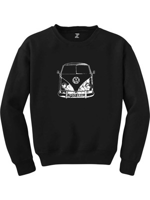 Volkswagen Van Bw 1957 1968 Siyah Sweatshirt