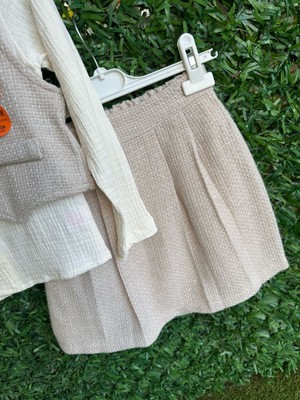 bebexy Pırıltılı Tüvit  Alt Üst Takım  Krem