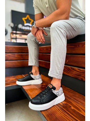 Shoecide SHO145 Bağcıklı Yüksek Taban Cbt Sauerbergg Erkek Ayakkabı Sıyah