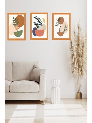 Minimalist 3 Parça Çerçeve Görünümlü Tablo Seti