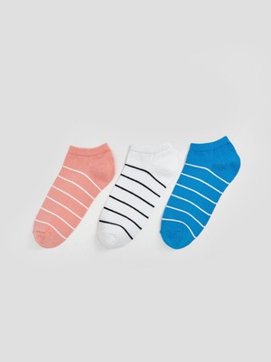 Lcw Eco  Çizgili Kadın Patik Çorap 3'lü Paket