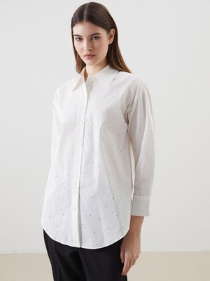 Lcw Modest  Çiçekli Oversize Poplin Kadın Gömlek Tunik