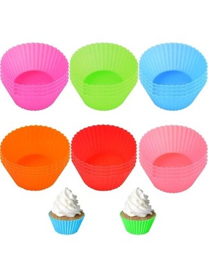 Ozcmax 6 Adet Yıkanabilir Mini Tırtıklı Muffin Kalıb I- Ribanalı Kek-Cupcake- Renkli Hamur Işi Kabı