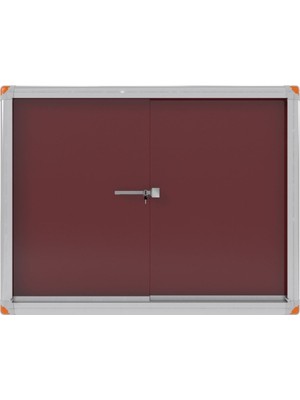 90X180 cm Kilitli ve Sürgülü Alüminyum Çerçeve Camlı Ilan Duyuru Panosu