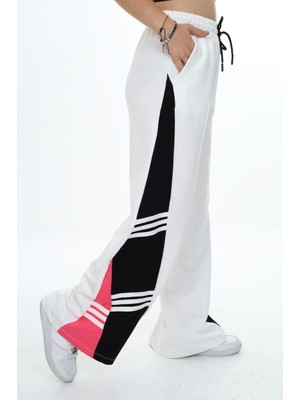 Kız Çocuk  %100 Pamuk Garnili Oversize Geniş Paça Eşofman ALTI-EŞF-0003