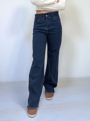 Asortix Kız Çocuk Geniş Paça Kot Pantolon - Esnek Belli, 4 Cepli, PAMUK-PNT-0052