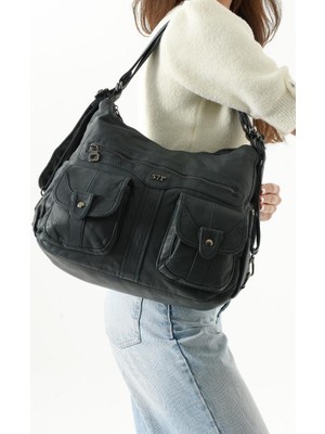 Y.s.deri Kadın Omuz Çantası Fonksiyonel Kullanım Ister Sırt Ister Omuz Postacı Çantası 25*35 cm