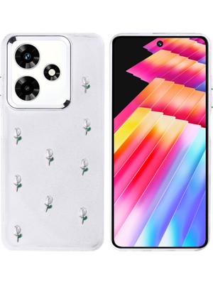 İnfinix Hot 30 Kılıf Sİmli Kamera Çerçveli ve Mini Fİgür Desenli Ultra Koruma Sağlayan Kutup Sert Silikon Kapak