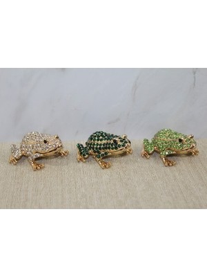 Swarovski Taşlı Minik Figür - Kurbağa Model 2