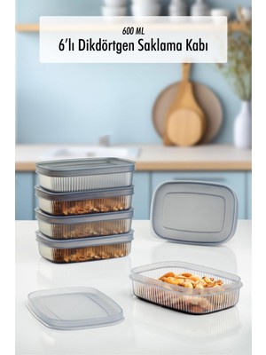 6 Adet Saklama Kabı & Kahvaltılık (600 Ml)