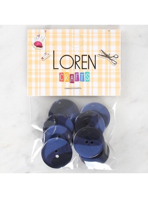Loren Crafts 8'li Düğme Mavi - 1141