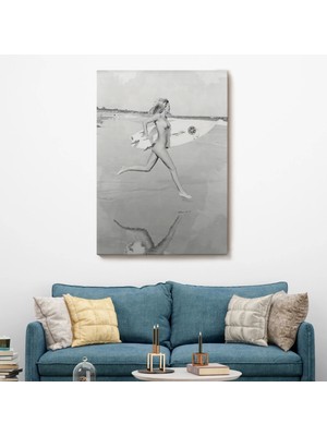 Marsilyan- Çıplak Sörfçü Kadın Kanvas TABLO-5240