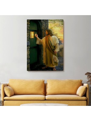 Marsilyan- Isa Mesih Kapıyı Çalıyor, Hristiyan Duvar Sanatı, Kilise Hediyesi Kanvas TABLO-5271