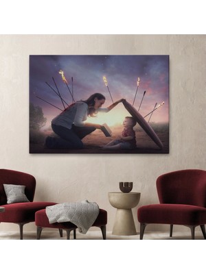 Marsilyan- Çocuğunu Bilgi Ile Koruyan Anne Kanvas Tablo, Kütüphane POSTERI-5411