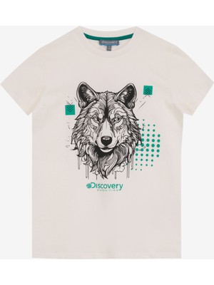 Discovery Expedition Baskılı Kırık Beyaz Erkek Çocuk T-Shirt D5SB-TST3285