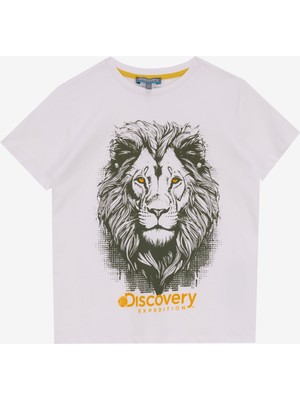 Discovery Expedition Baskılı Beyaz Erkek Çocuk T-Shirt D5SB-TST3218