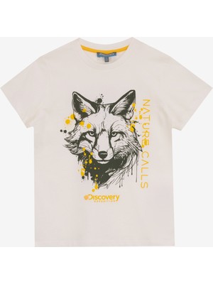 Discovery Expedition Baskılı Kırık Beyaz Erkek Çocuk T-Shirt D5SB-TST3291
