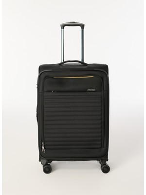 Discovery Expedition Siyah Çekçekli Kumaş Valiz DSC-630 Orta