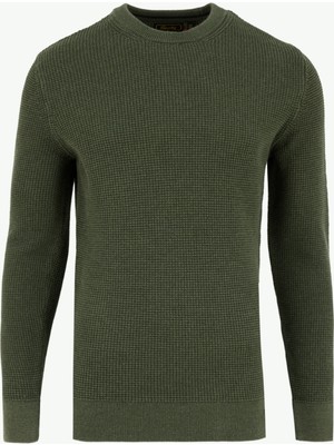 Superdry Düz Yaka Normal Düz Yeşil Erkek Kazak M6110657A1GN_TEXTURED Crew Knıt Jum