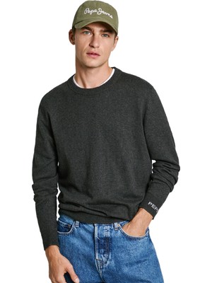 Pepe Jeans Bisiklet Yaka Regular Fit Koyu Gri Erkek Kazak PM702469-963 New Andre Crew Neck