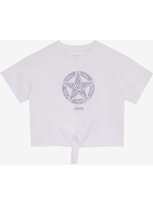 Ekru Kız Çocuk Baskılı T-Shirt J5SG-TST7531