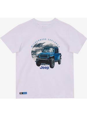 Jeep Baskılı Beyaz Erkek Çocuk T-Shirt J5SB-TST7754