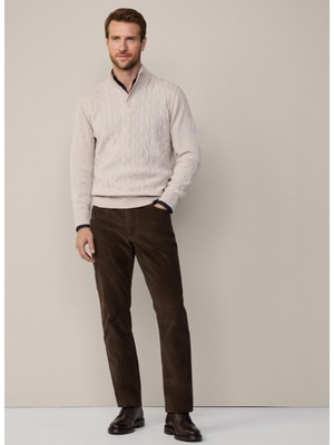 Hackett Bato Yaka Slim Fit Ekru Erkek Kazak HM703242