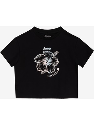 Jeep Baskılı Siyah Kız Çocuk T-Shirt J5SG-TST7517
