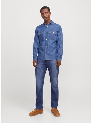 Jack & Jones Yüksek Bel Rahat Erkek Denim Pantolon 12269528_JJICHRIS Jjorıgınal Sbd 63