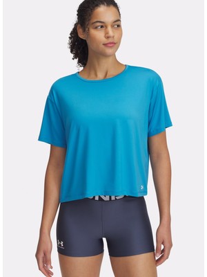 1379178-452 Motion Ss Mavi Yuvarlak Yaka Loose Fit Kadın T-Shirt