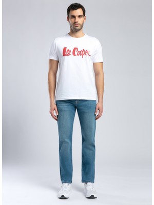 Lee Cooper Bisiklet Yaka Beyaz Erkek T-Shirt 252 Lcm 242001 Londonlogo Beyaz-K