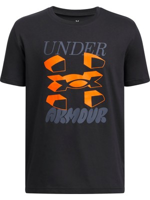 Under Armour Baskılı Siyah Erkek Çocuk T-Shirt Ua B Splıt Bıg Logo SS-1390003-001