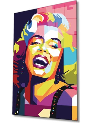 Marsilyan Renkli Marilyn Monroe Cam Tablo
