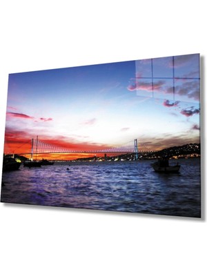 Marsilyan Istanbul Boğaz Köprü Manzara 4mm Dayanıklı Cam Tablo Temperli Cam