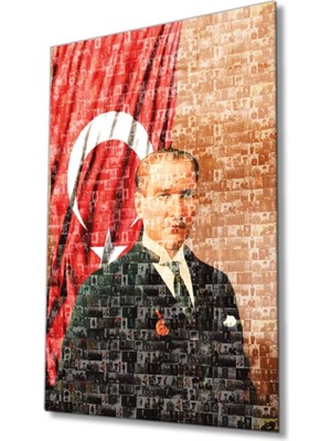 Marsilyan Atatürk Cam Tablo 4 mm Dayanıklı Temperli Cam