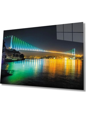 Marsilyan Istanbul Boğazı Manzara 4mm Dayanıklı Cam Tablo Temperli Cam