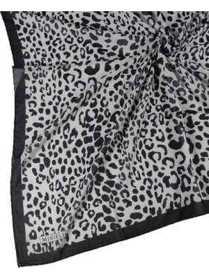 Leopar Desenli Star Krep Eşarp