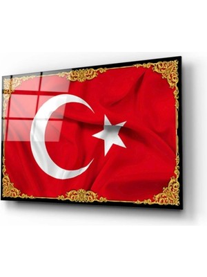 Marsilyan Türk Bayrağı Cam Tablo
