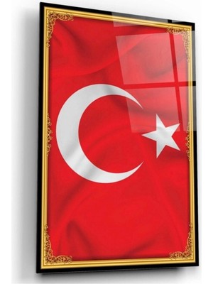 Kırmızı Bayrak Cam Tablo