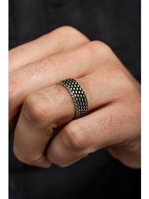 Yüzük Sanatı Hasır Kordon Modeli Gümüş Tek Alyans Yüzük